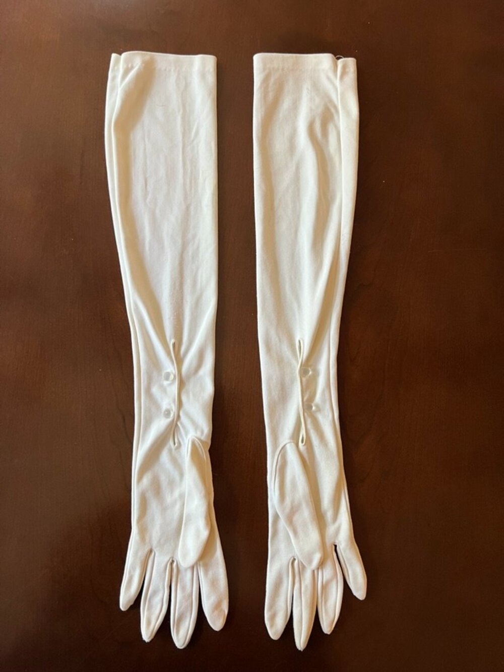 Vintage 60s Wear Right Opera Gloves Womens Size 7.5 Ivory Buttons West Germany